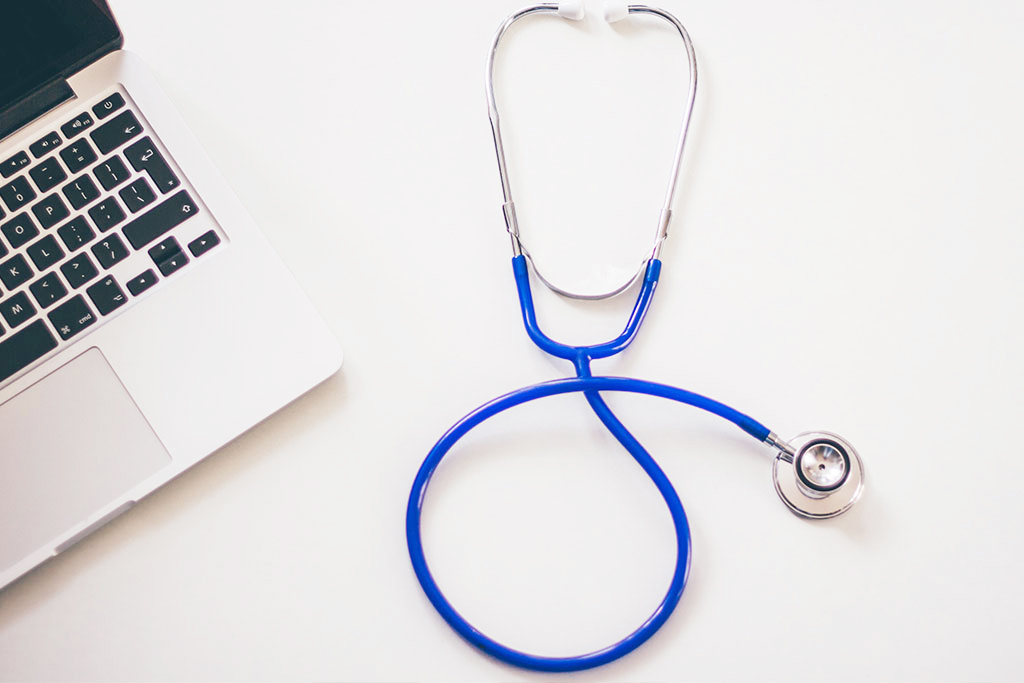Stethoscope on top of a desk